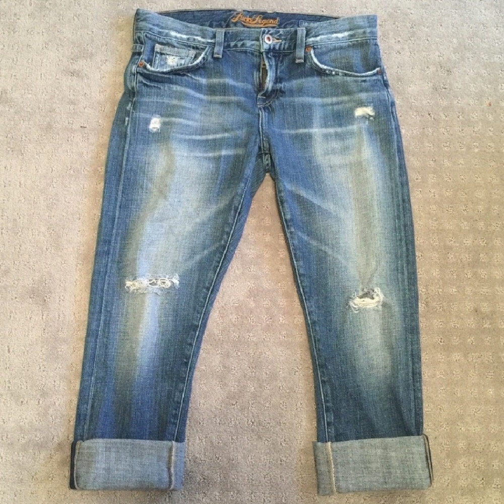 Luck Brand Disressed Capri's